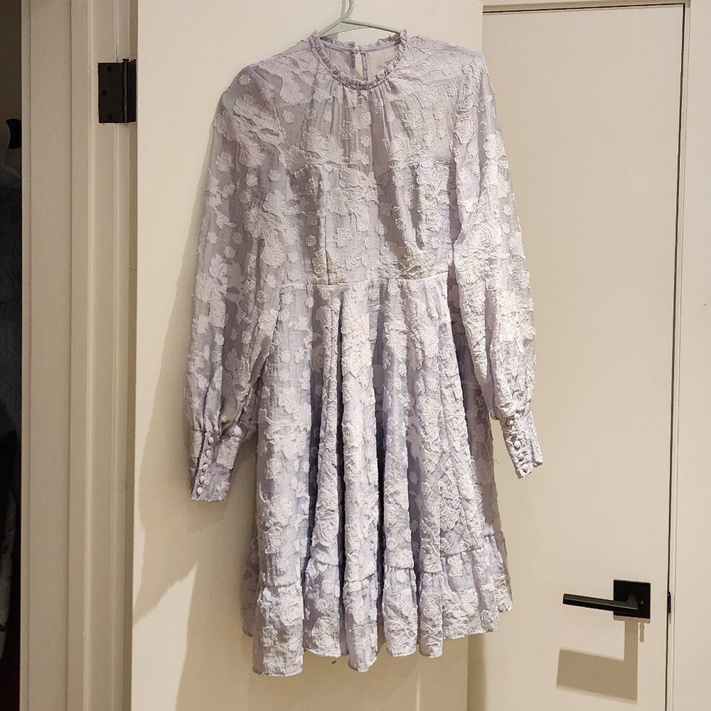 Purple Flower Patterned Dress